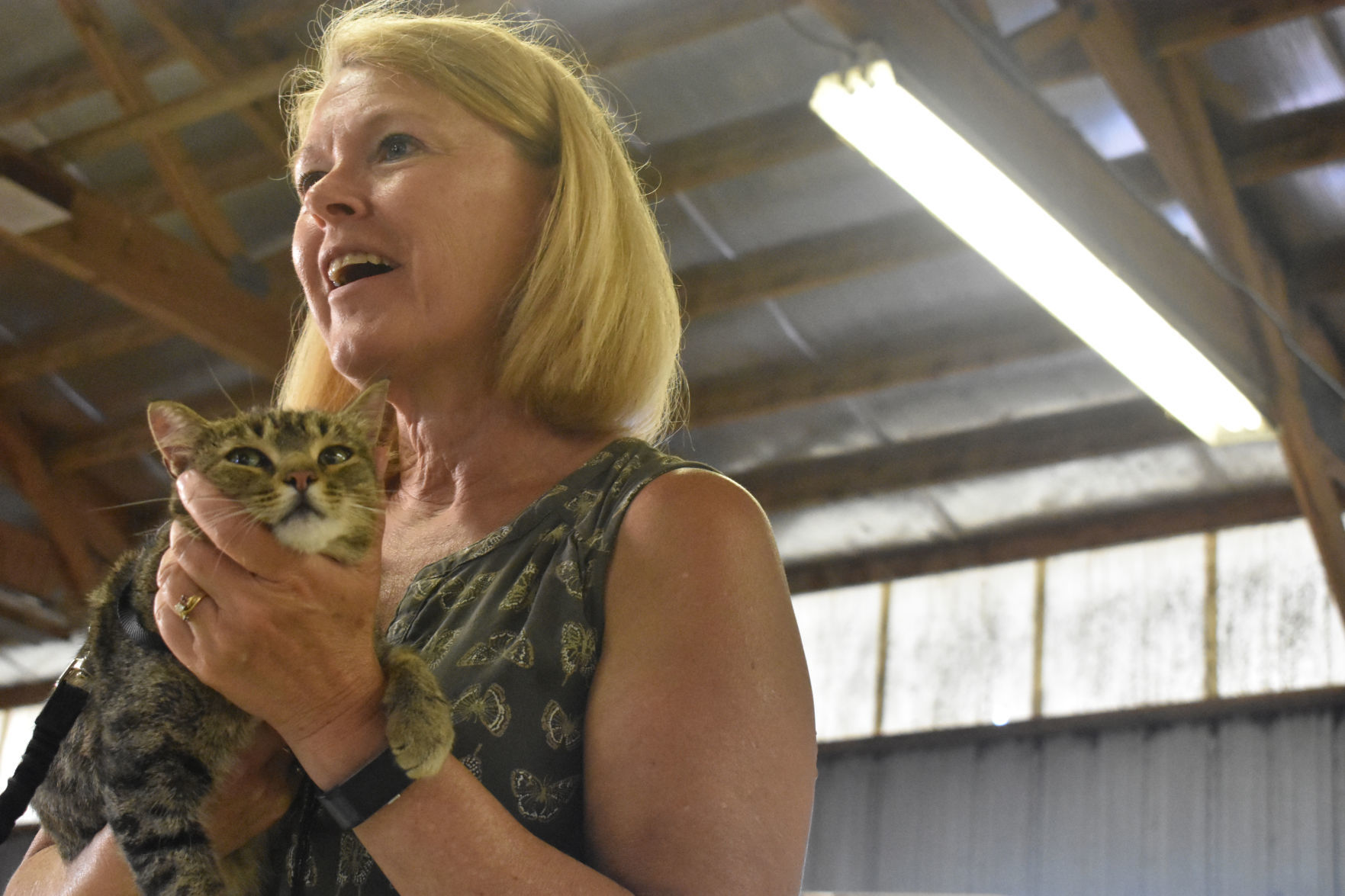 Melissa Borde and Buddy the cat